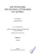 Dictionnaire des oeuvres littéraires du Québec