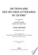 Dictionnaire des oeuvres littéraires du Québec