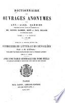 Dictionnaire des ouvrages anonymes: A-D