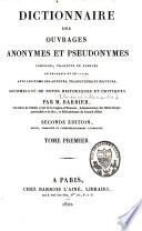 Dictionnaire des ouvrages anonymes et pseudonymes