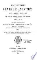 Dictionnaire des ouvrages anonymes