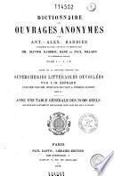 Dictionnaire des ouvrages anonymes