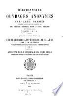 Dictionnaire des ouvrages anonymes
