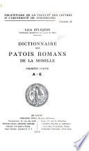 Dictionnaire des patois romans de la Moselle