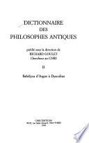 Dictionnaire des philosophes antiques