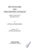 Dictionnaire des philosophes antiques