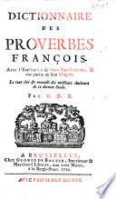 Dictionnaire des proverbes françois