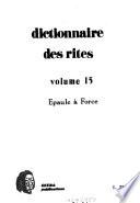 Dictionnaire des rites