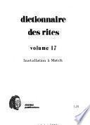 Dictionnaire des rites