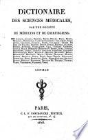 Dictionnaire des sciences médicales