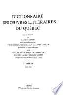 Dictionnaire des œuvres littéraires du Québec: 1960-1969