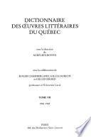 Dictionnaire des œuvres littéraires du Québec: 1981-1985