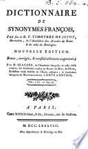 Dictionnaire des Synonymes François