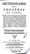 Dictionnaire des théâtres de Paris ...