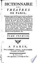 Dictionnaire Des Théatres De Paris