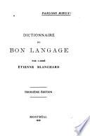 Dictionnaire du bon language