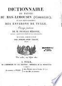 Dictionnaire du patois du Bas-Limousin (Corrèze) et plus particulièrement des environs de Tulle