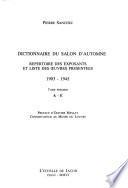 Dictionnaire du Salon d'automne: A-E