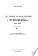 Dictionnaire du Salon d'automne: MF-Z
