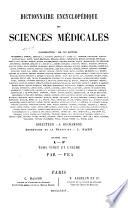 Dictionnaire encyclopédique des sciences médicales