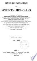 Dictionnaire encyclopédique des sciences médicales