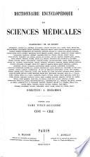 Dictionnaire encyclopédique des sciences médicales