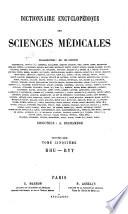Dictionnaire encyclopédique des sciences médicales