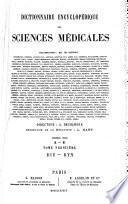 Dictionnaire encyclopédique des sciences médicales