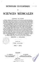 Dictionnaire encyclopédique des Sciences Médicales