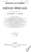 Dictionnaire encyclopédique des sciences médicales