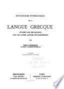 Dictionnaire étmologique de la langue grecque