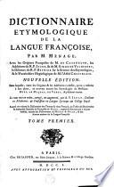 Dictionnaire étymologique de la langue françoise