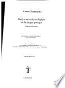 Dictionnaire étymologique de la langue grecque