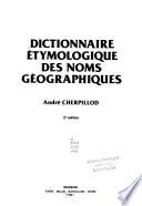 Dictionnaire étymologique des noms géographiques