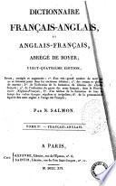 Dictionnaire francais-anglais et anglais-francais, abrege de Boyer. Tome I.er-[II]