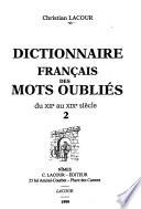 Dictionnaire français des mots oubliés