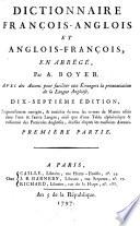 Dictionnaire françois-anglois et anglois-françois