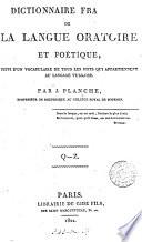 Dictionnaire françois de la langue oratoire et poétique