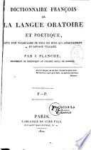 Dictionnaire françois de la langue oratoire et poétique