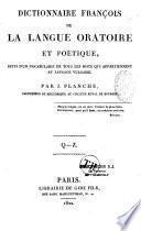 Dictionnaire françois de la langue oratoire et poétique