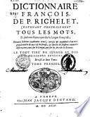 *Dictionnaire francois, par P. Richelet