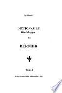 Dictionnaire généalogique des Bernier: Ordre alphabétique des conjoints (es)