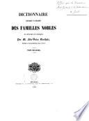 Dictionnaire généalogique et héraldique des familles nobles du royaume de Belgique