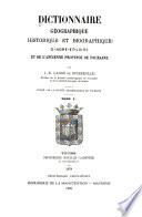 Dictionnaire géographique, historique et biographique d'Indre-et-Loire et de l'ancienne province de Touraine