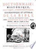 Dictionnaire historique, critique, chronologique, géographique et littéral de la Bible