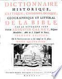 Dictionnaire Historique, Critique, Chronologique, Geographique Et Litteral De La Bible