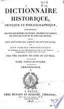 Dictionnaire historique, critique et bibliographique