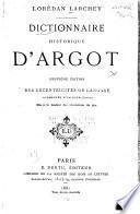 Dictionnaire historique d'argot