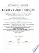 Dictionnaire historique de l'ancien langage françois