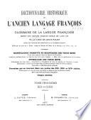 Dictionnaire historique de l'ancien langage françois
